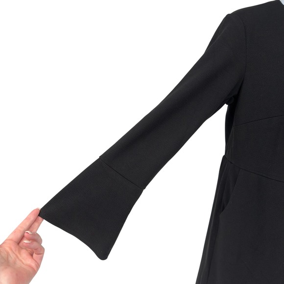 Eloquii Black Jacquard Bell Sleeve‎ Romper Textured Stretch Size 16 - Picture 3 of 11